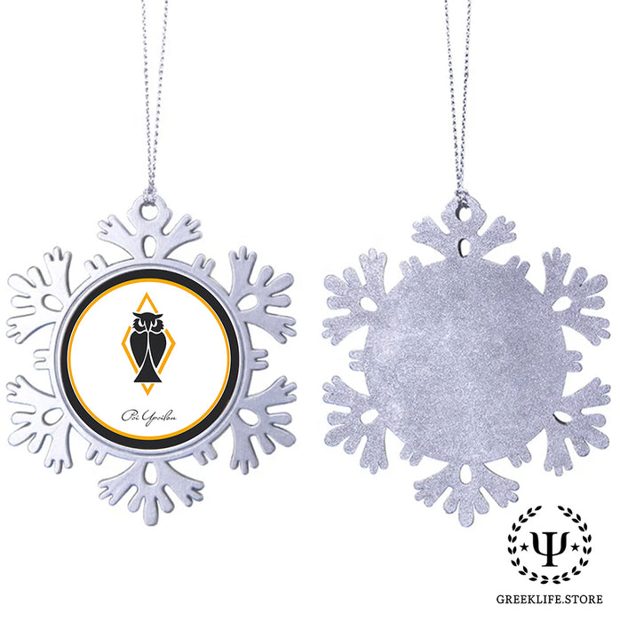 Psi Upsilon Christmas Ornament - Snowflake Metal