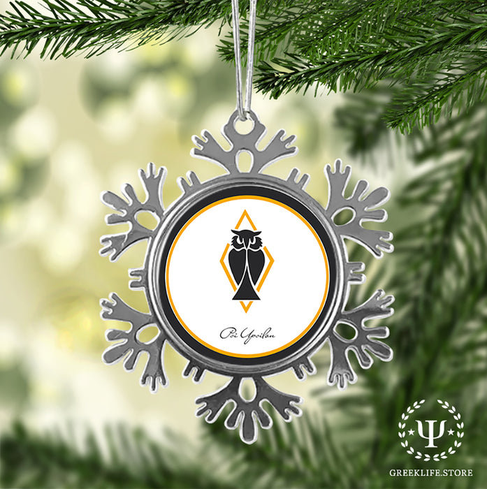 Psi Upsilon Christmas Ornament - Snowflake Metal