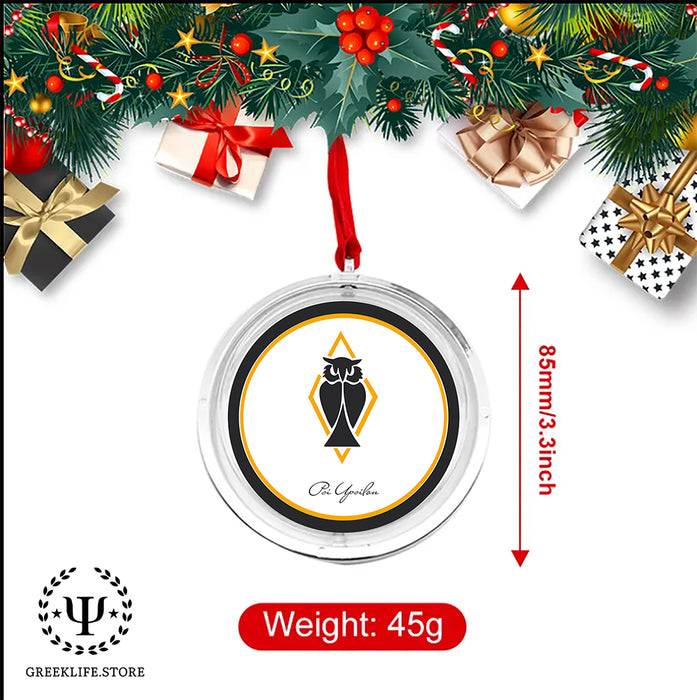 Psi Upsilon Christmas Reversible Flat Round Ornament