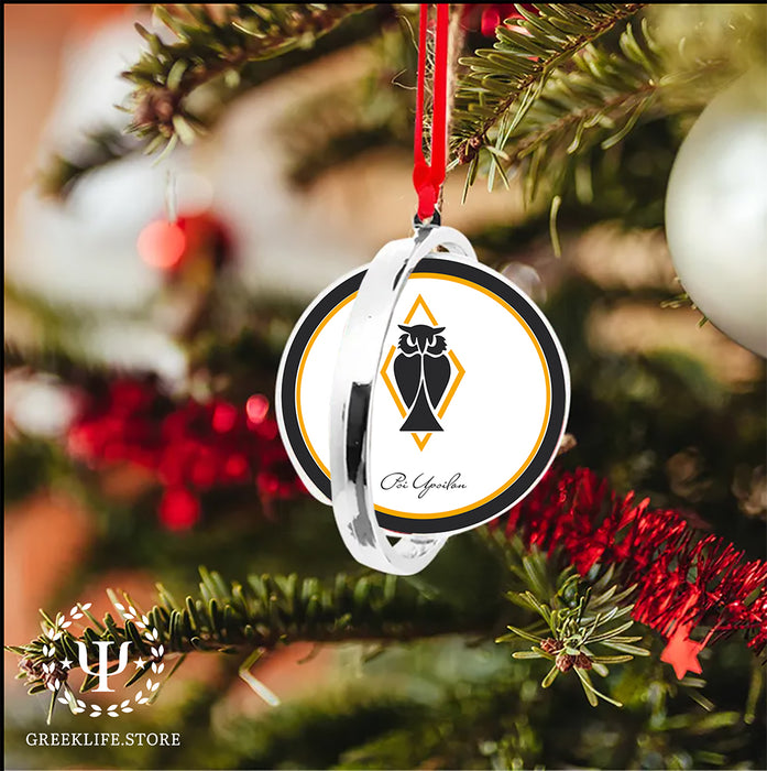 Psi Upsilon Christmas Reversible Flat Round Ornament