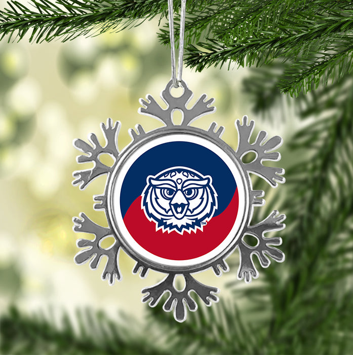 Florida Atlantic University Christmas Ornament - Snowflake Metal