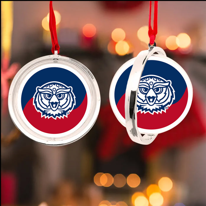 Florida Atlantic University Christmas Reversible Flat Round Ornament