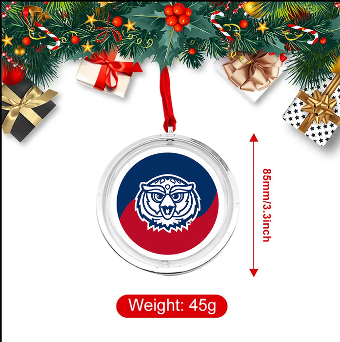 Florida Atlantic University Christmas Reversible Flat Round Ornament