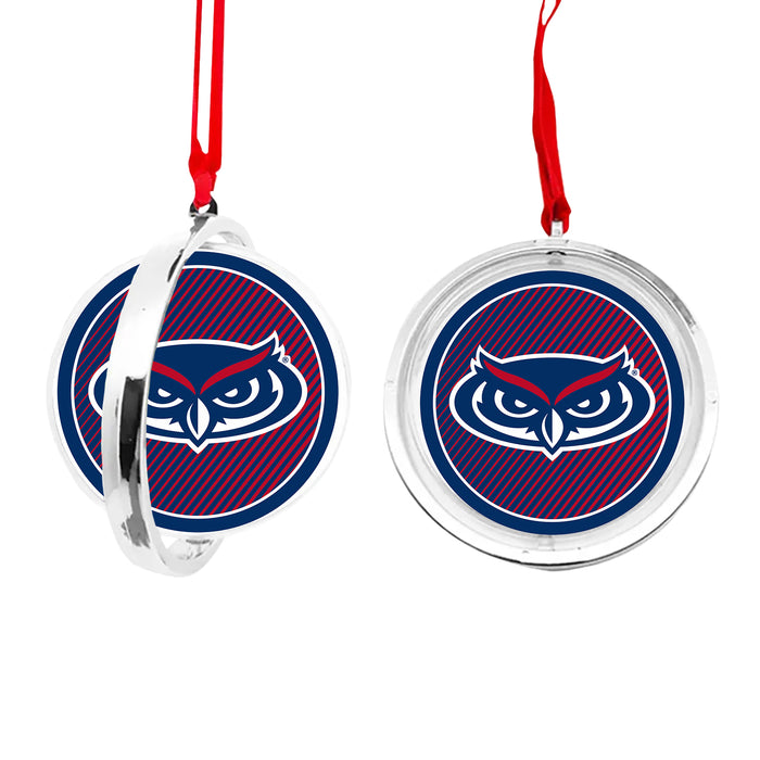 Florida Atlantic University Christmas Reversible Flat Round Ornament