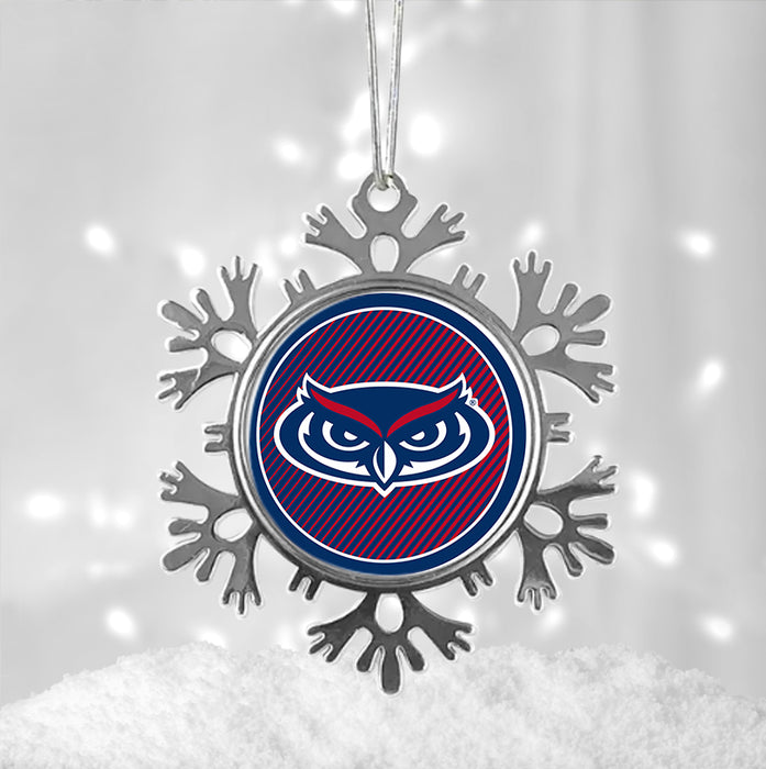 Florida Atlantic University Christmas Ornament - Snowflake Metal