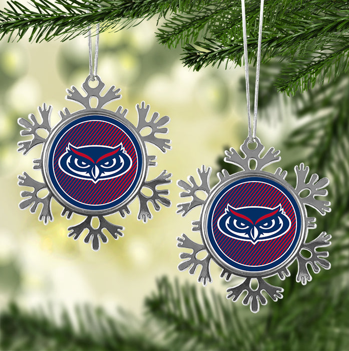Florida Atlantic University Christmas Ornament - Snowflake Metal