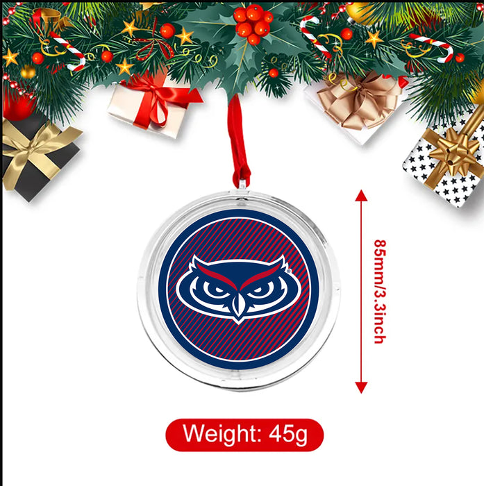 Florida Atlantic University Christmas Reversible Flat Round Ornament