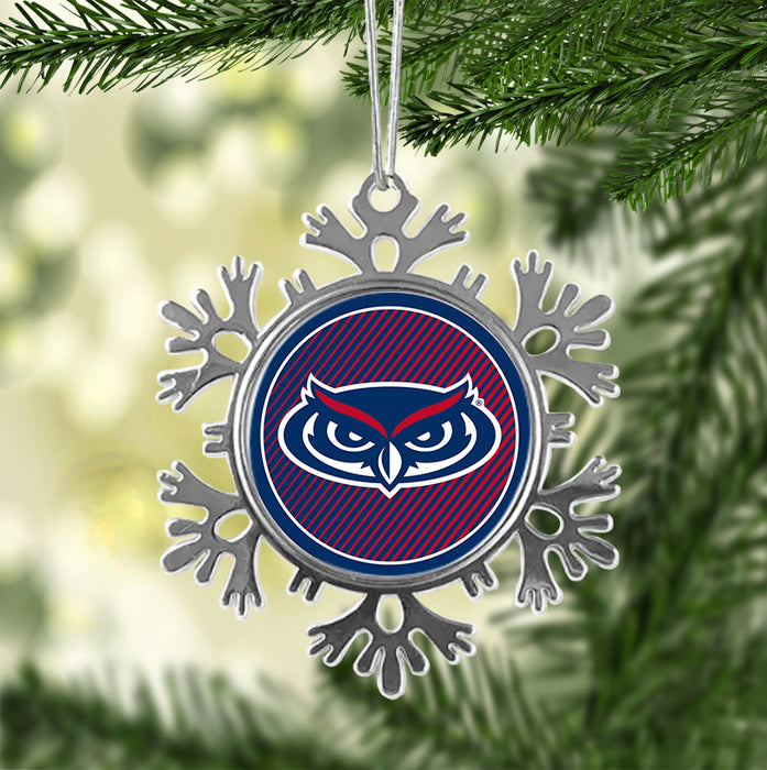 Florida Atlantic University Christmas Ornament - Snowflake Metal