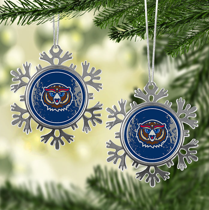 Florida Atlantic University Christmas Ornament - Snowflake Metal