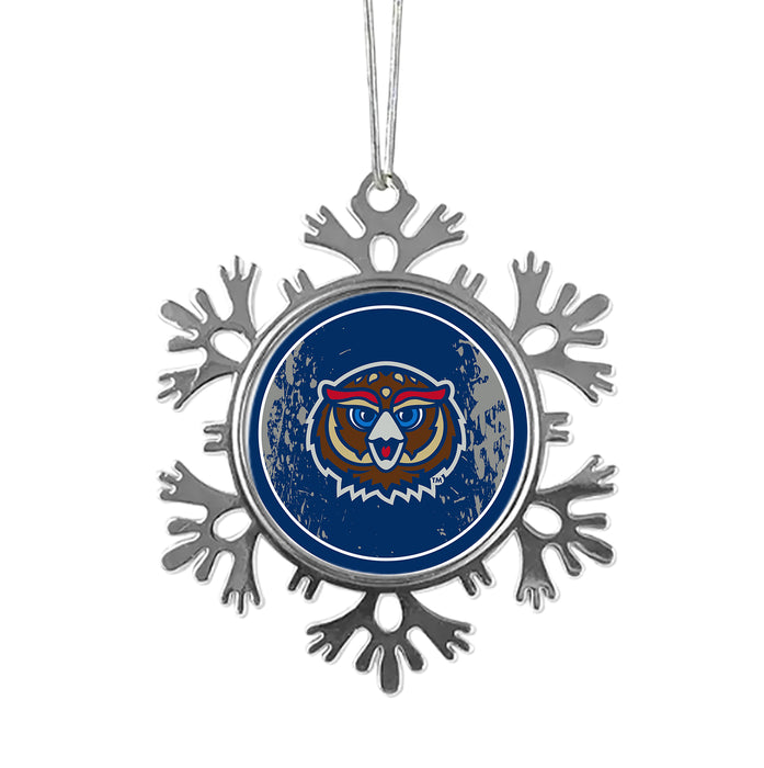 Florida Atlantic University Christmas Ornament - Snowflake Metal