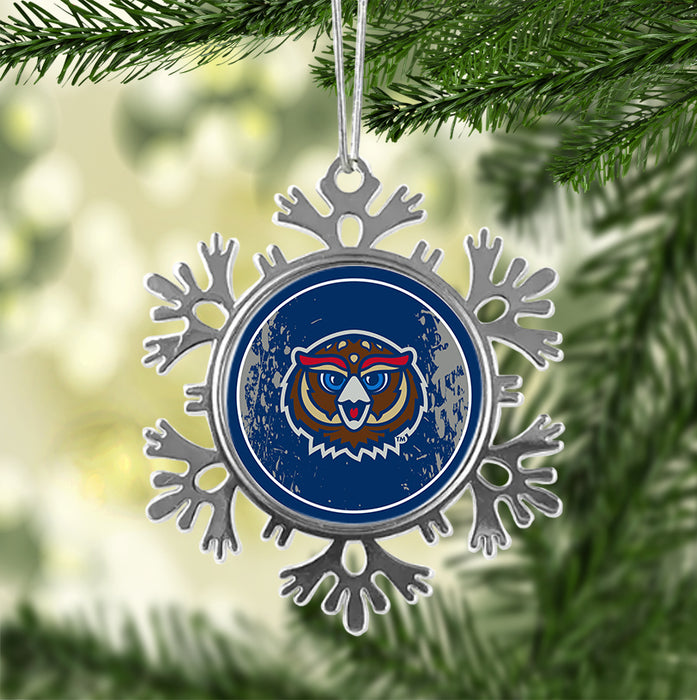 Florida Atlantic University Christmas Ornament - Snowflake Metal