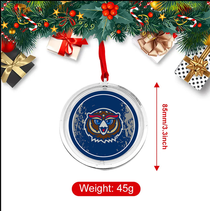 Florida Atlantic University Christmas Reversible Flat Round Ornament