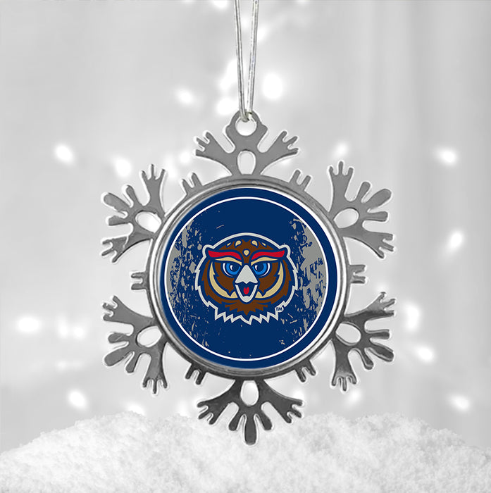 Florida Atlantic University Christmas Ornament - Snowflake Metal