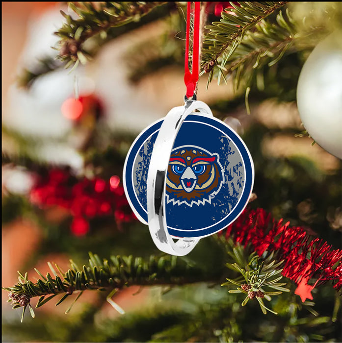 Florida Atlantic University Christmas Reversible Flat Round Ornament