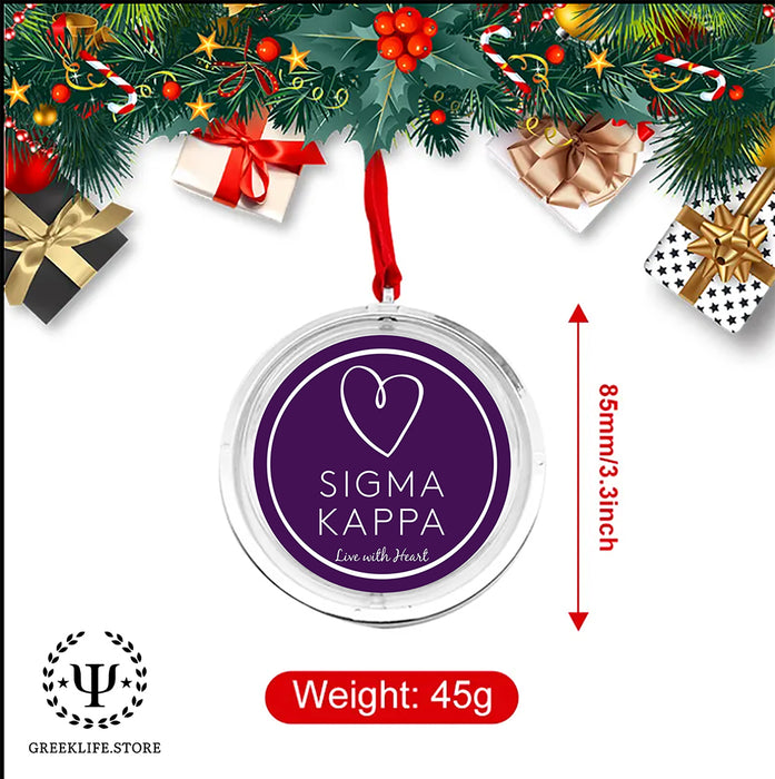 Sigma Kappa Christmas Reversible Flat Round Ornament