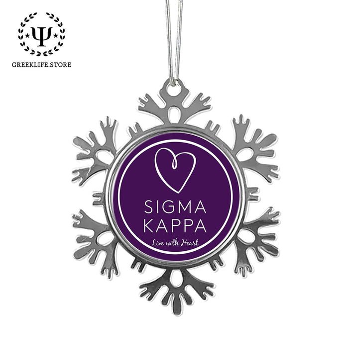 Sigma Kappa Christmas Ornament - Snowflake Metal