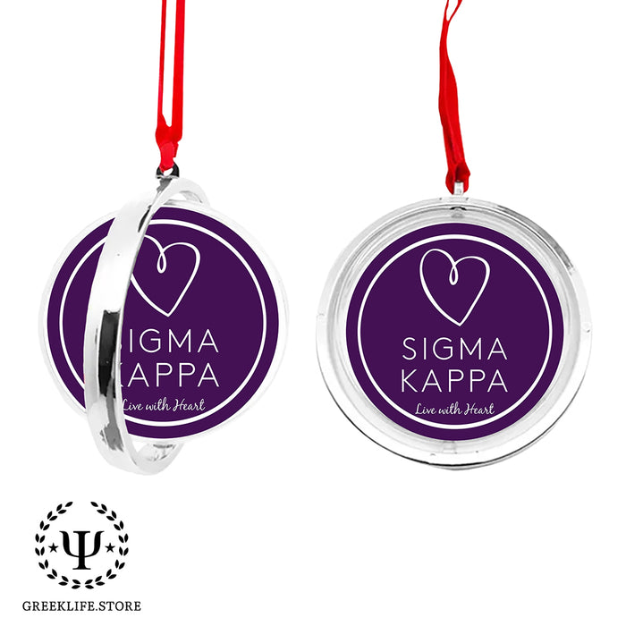 Sigma Kappa Christmas Reversible Flat Round Ornament