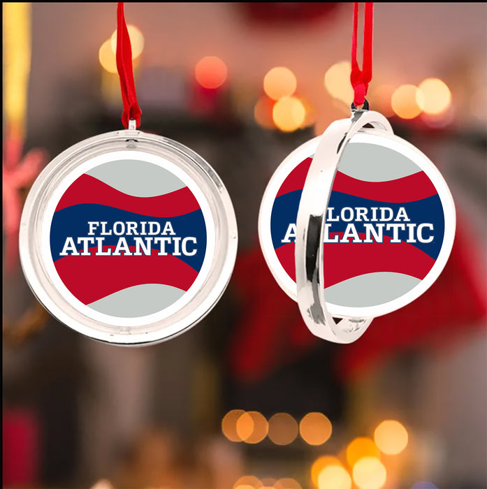 Florida Atlantic University Christmas Reversible Flat Round Ornament