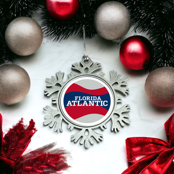 Florida Atlantic University Christmas Ornament - Snowflake Metal
