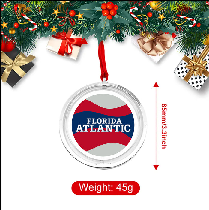 Florida Atlantic University Christmas Reversible Flat Round Ornament