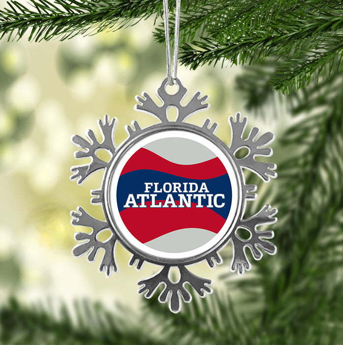 Florida Atlantic University Christmas Ornament - Snowflake Metal