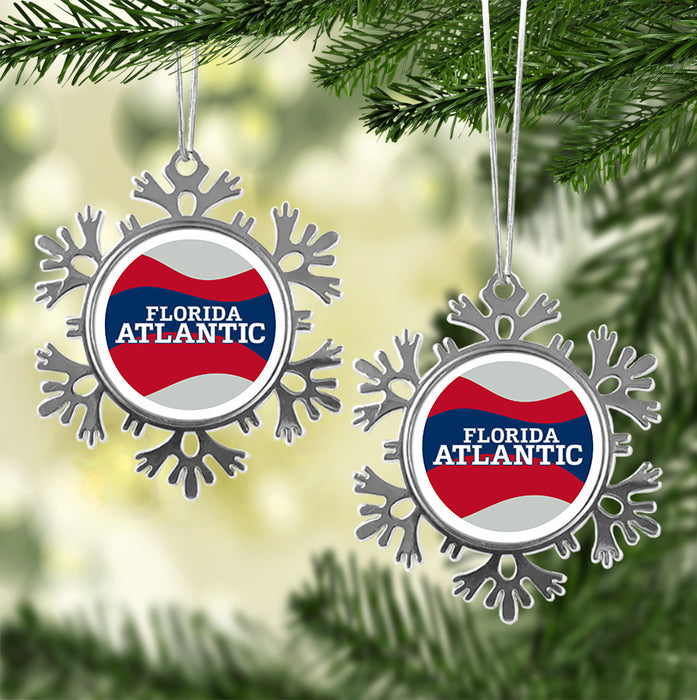 Florida Atlantic University Christmas Ornament - Snowflake Metal
