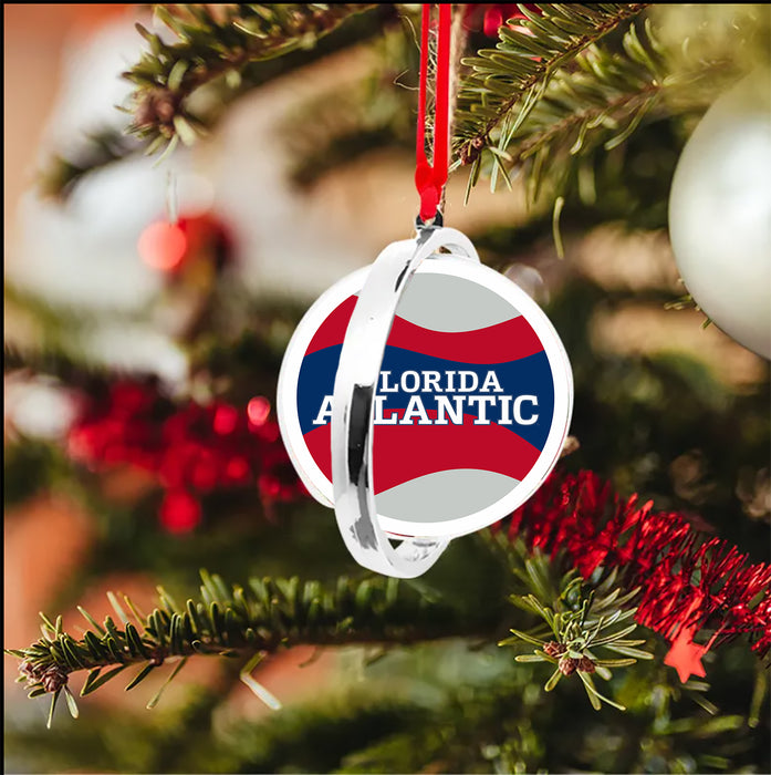 Florida Atlantic University Christmas Reversible Flat Round Ornament