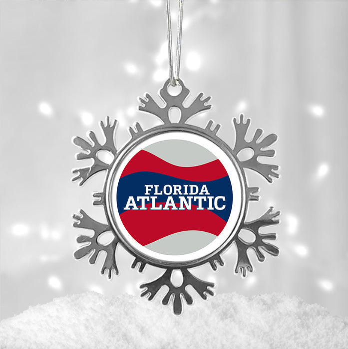 Florida Atlantic University Christmas Ornament - Snowflake Metal
