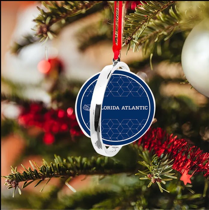 Florida Atlantic University Christmas Reversible Flat Round Ornament