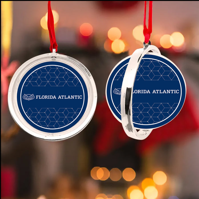 Florida Atlantic University Christmas Reversible Flat Round Ornament