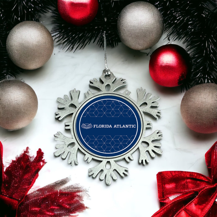 Florida Atlantic University Christmas Ornament - Snowflake Metal