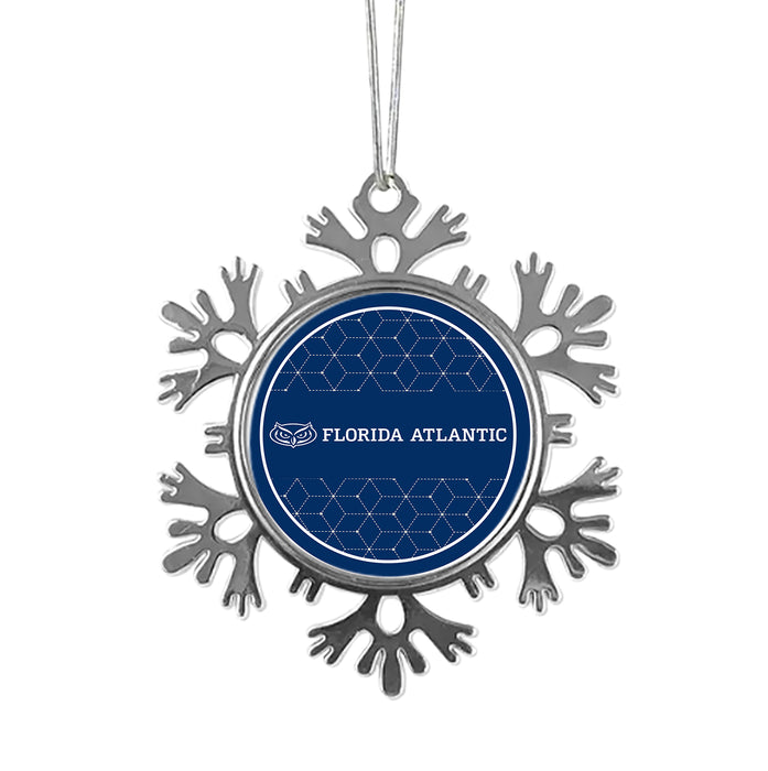 Florida Atlantic University Christmas Ornament - Snowflake Metal