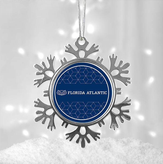 Florida Atlantic University Christmas Ornament - Snowflake Metal