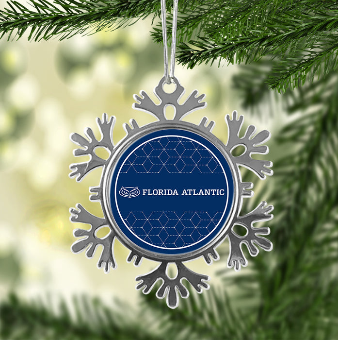 Florida Atlantic University Christmas Ornament - Snowflake Metal