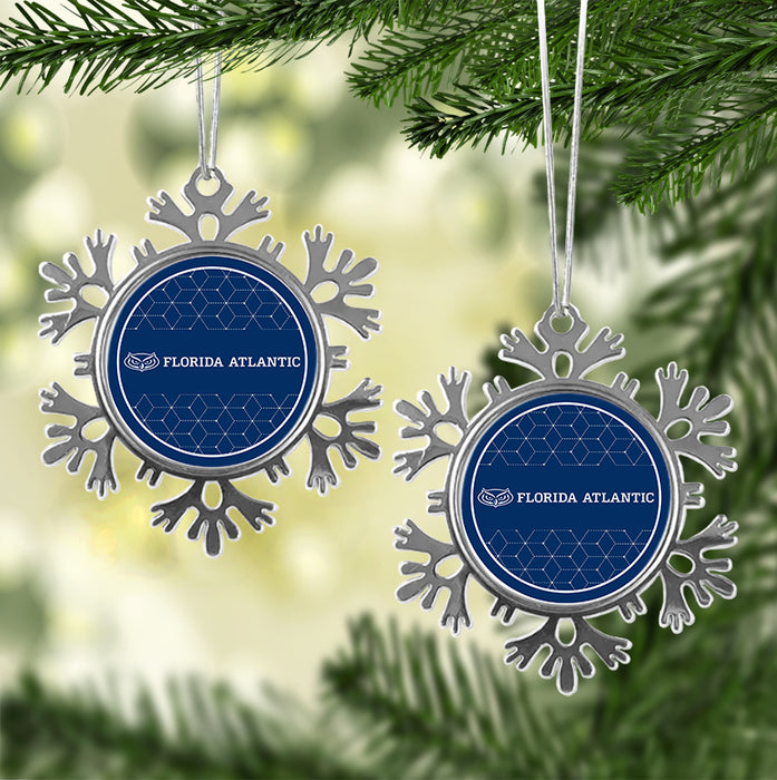 Florida Atlantic University Christmas Ornament - Snowflake Metal