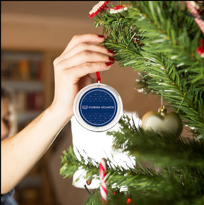 Florida Atlantic University Christmas Reversible Flat Round Ornament