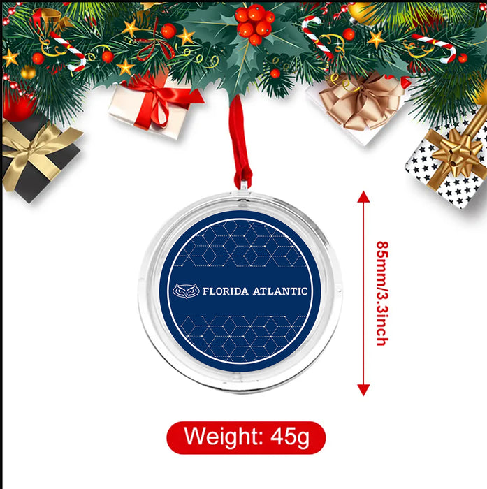 Florida Atlantic University Christmas Reversible Flat Round Ornament