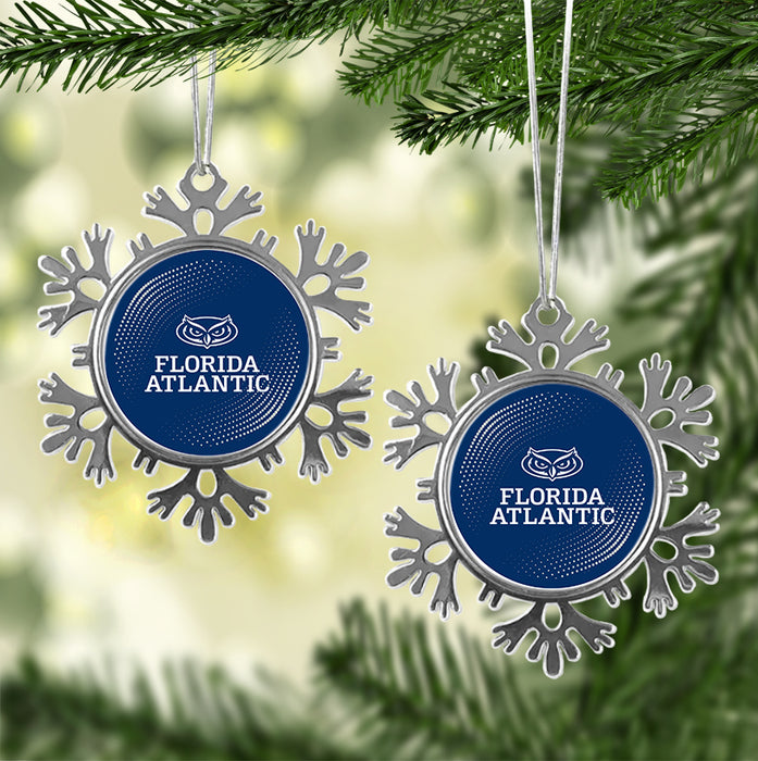 Florida Atlantic University Christmas Ornament - Snowflake Metal