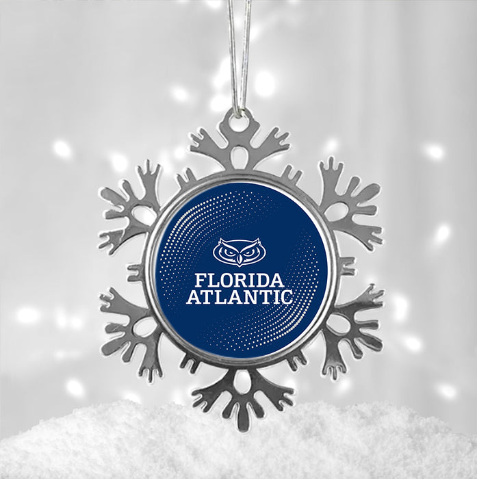 Florida Atlantic University Christmas Ornament - Snowflake Metal