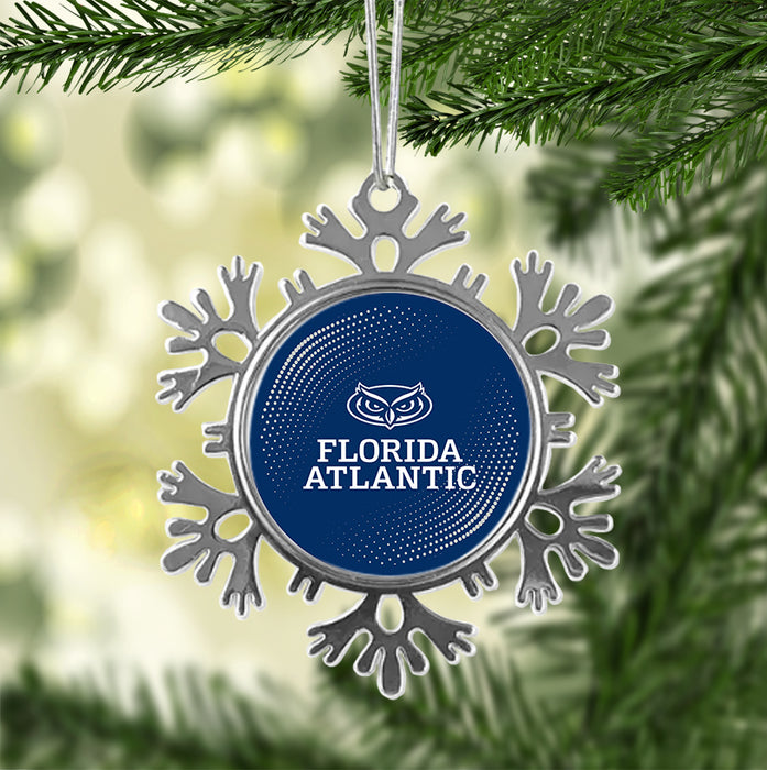 Florida Atlantic University Christmas Ornament - Snowflake Metal