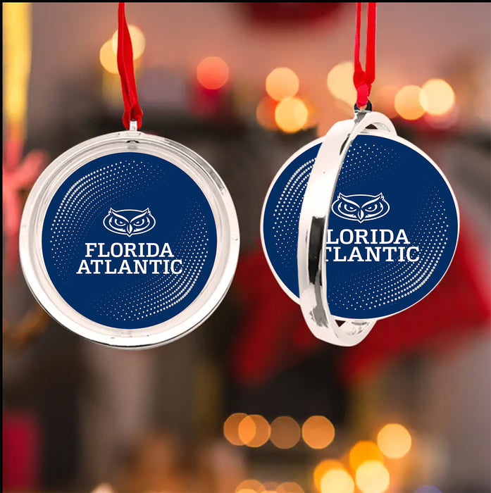 Florida Atlantic University Christmas Reversible Flat Round Ornament