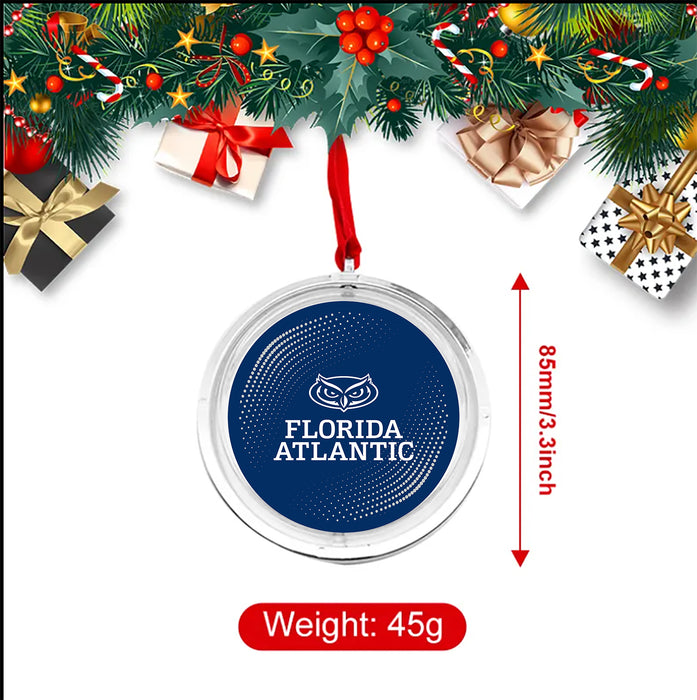 Florida Atlantic University Christmas Reversible Flat Round Ornament