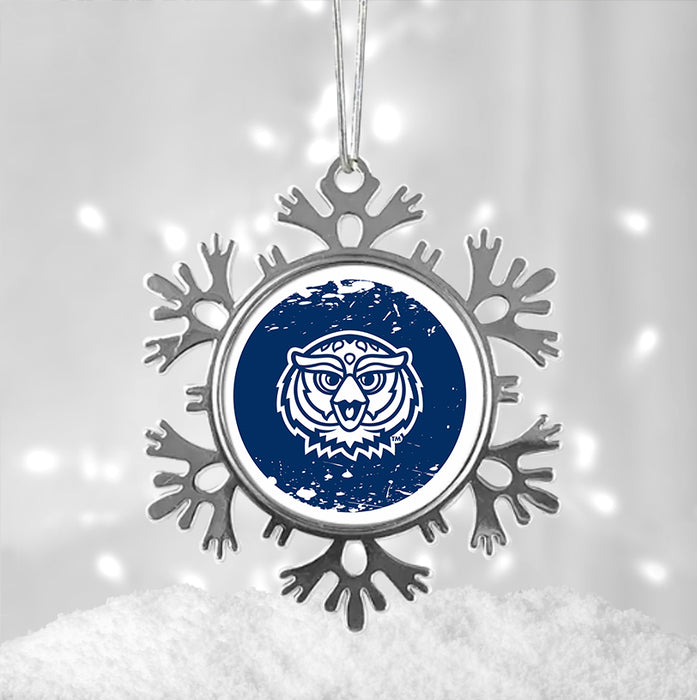 Florida Atlantic University Christmas Ornament - Snowflake Metal