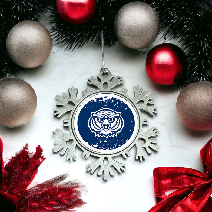Florida Atlantic University Christmas Ornament - Snowflake Metal