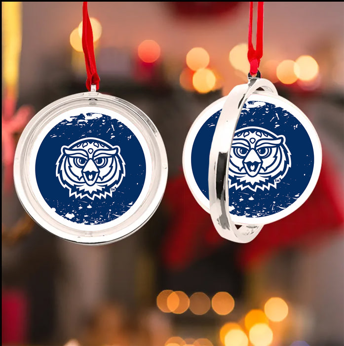 Florida Atlantic University Christmas Reversible Flat Round Ornament