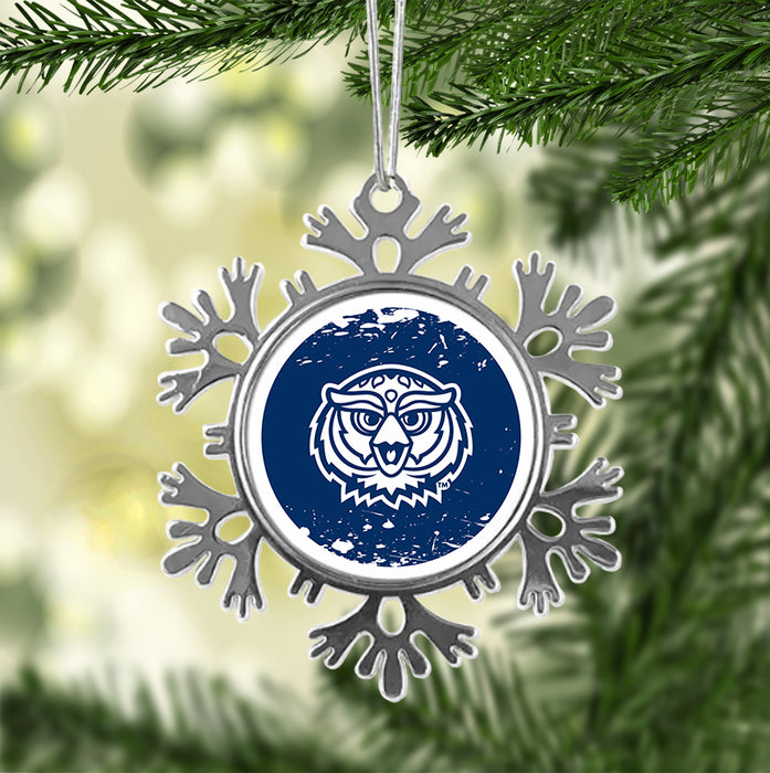 Florida Atlantic University Christmas Ornament - Snowflake Metal