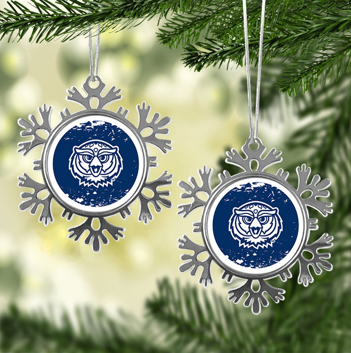 Florida Atlantic University Christmas Ornament - Snowflake Metal