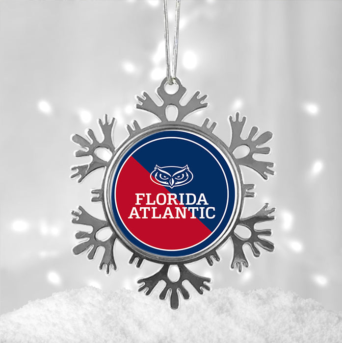 Florida Atlantic University Christmas Ornament - Snowflake Metal