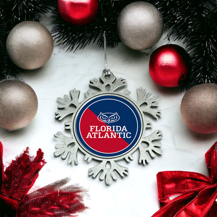Florida Atlantic University Christmas Ornament - Snowflake Metal