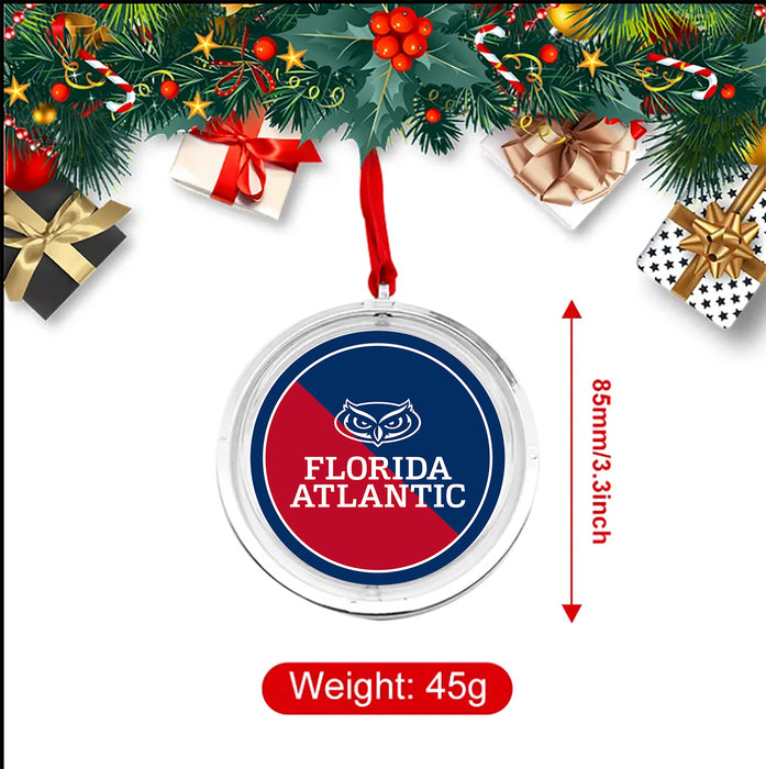 Florida Atlantic University Christmas Reversible Flat Round Ornament